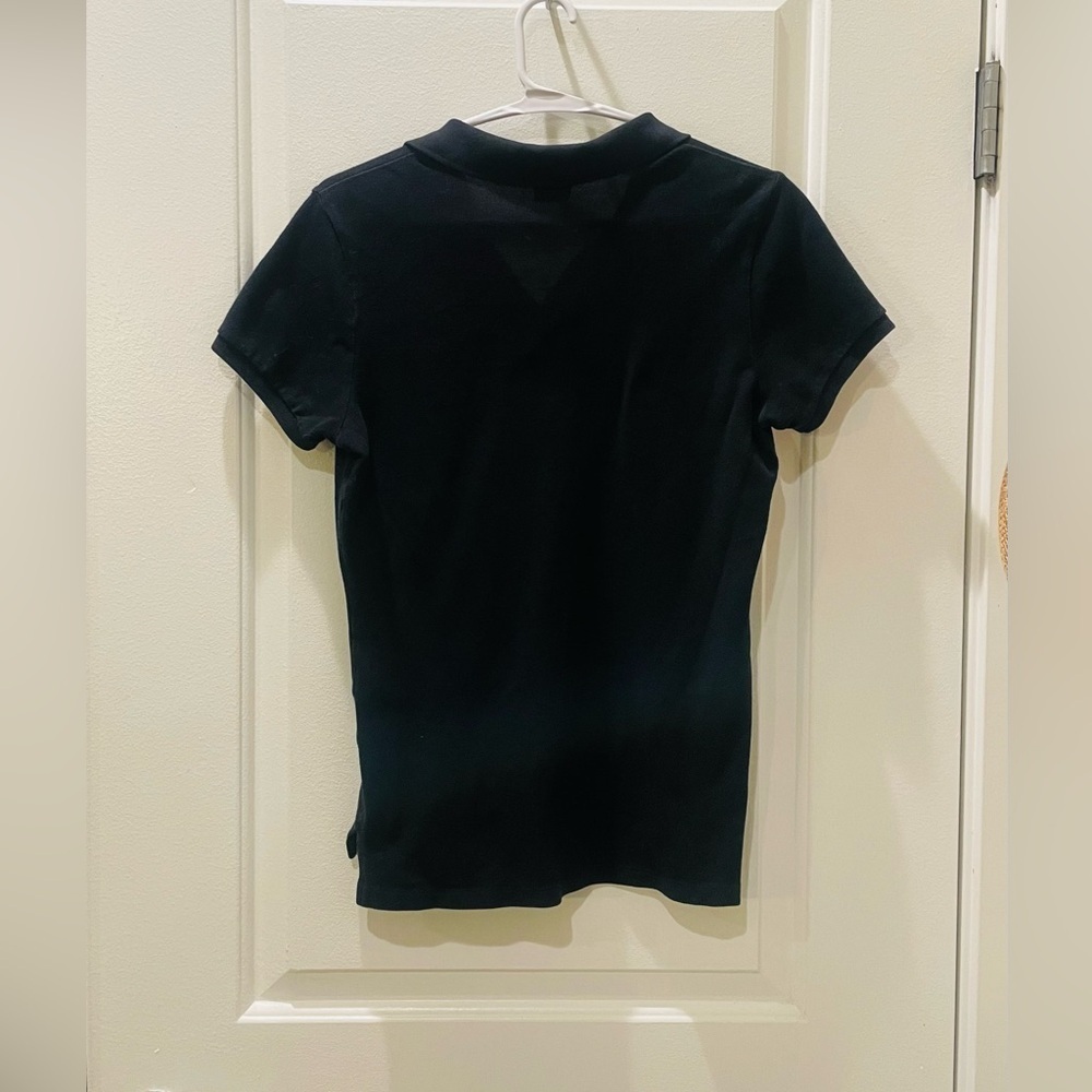 Ralph Lauren Black Polo Shirt/Rhinestone Pony Logo - Picture 4 of 6